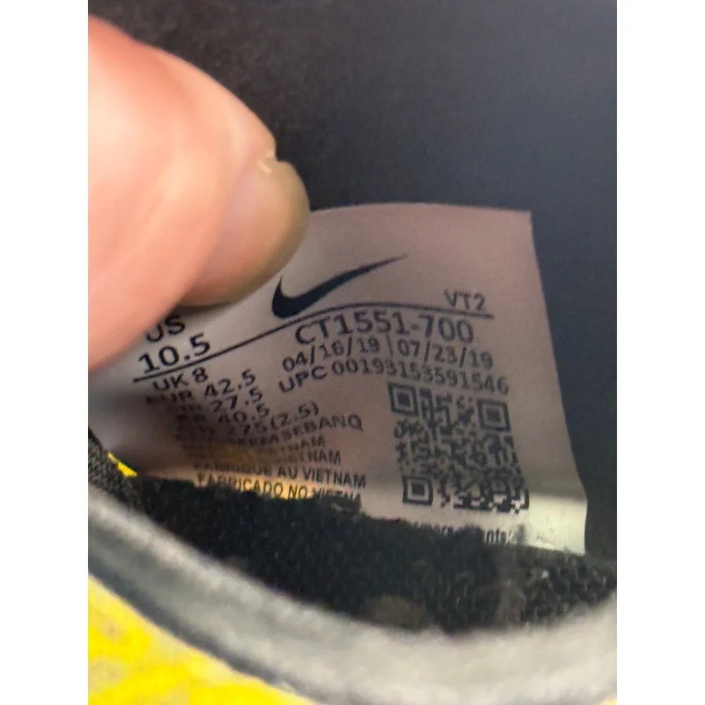 Nike React Element 55 Women 10.5 Yellow Snakeskin Print Running Shoes CT1551-700